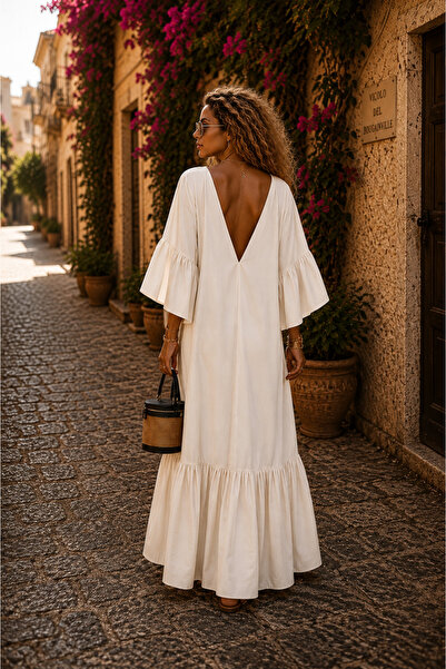 NA ADDESIGN Aura Oversize Maxi Dress with Black, White, and Beige Color Options