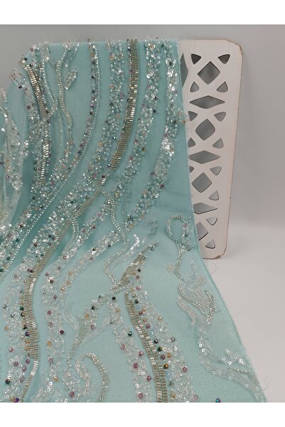 ünsal tekstil RENKLİ TAŞLI ABİYELİK KUMAŞ(1 Metre × 1.5 En)
