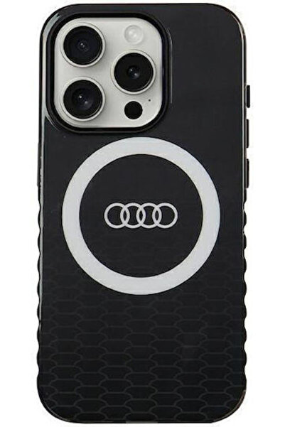 OEM Audi IML Μεγάλο Λογότυπο MagSafe Πίσω Κάλυμμα Πλαστικό Μαύρο (iPhone 15 P...