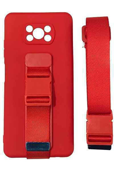 Hurtel Rope Air Bag Back Cover Silicone 1mm Red (Poco X3 NFC / X3 Pro)