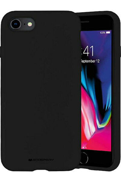 Mercury Θήκη Πλάτης Σιλικόνης Τζελ Μαύρη (iPhone SE 2022/2020)