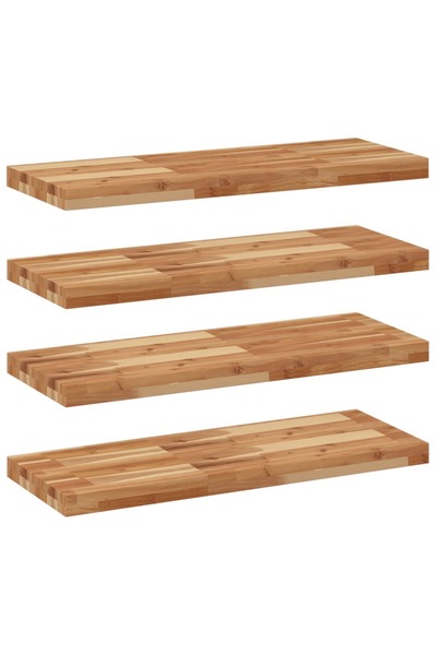 vidaxl Rafturi suspendate 4 buc. 80x30x4 cm lemn masiv acacia netratat