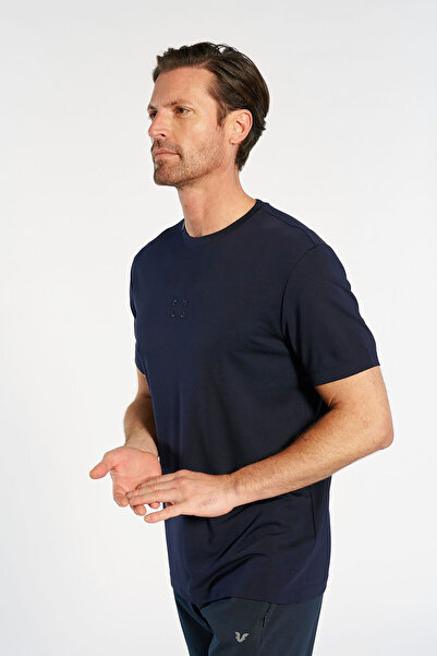 bilcee Men's Navy Blue Premium Patterned T-Shirt 4916