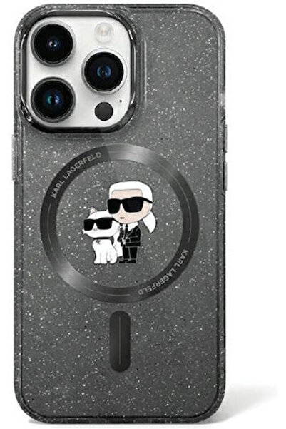 Karl Lagerfeld Karl&choupette Glitter Magsafe Πίσω Θήκη Πλαστική Μαύρη (iPhon...
