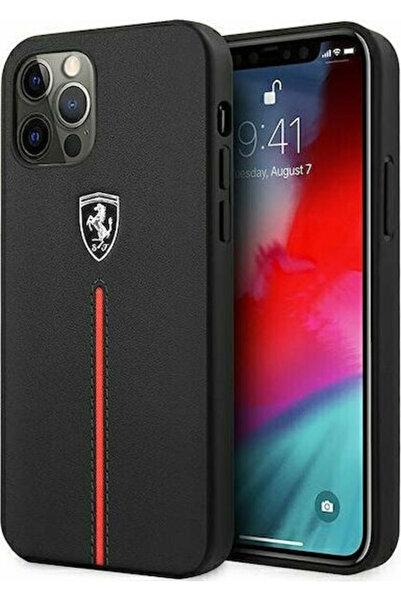 Ferrari Νάιλον Ριγέ Πίσω Κάλυμμα Σιλικόνης Μαύρο (iPhone 12 Pro Max) Κωδικός:...