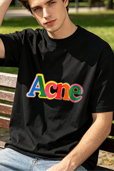 Fleck Casual Style T Shirts For Men Acne Rainbow Text Personalized Shirts
