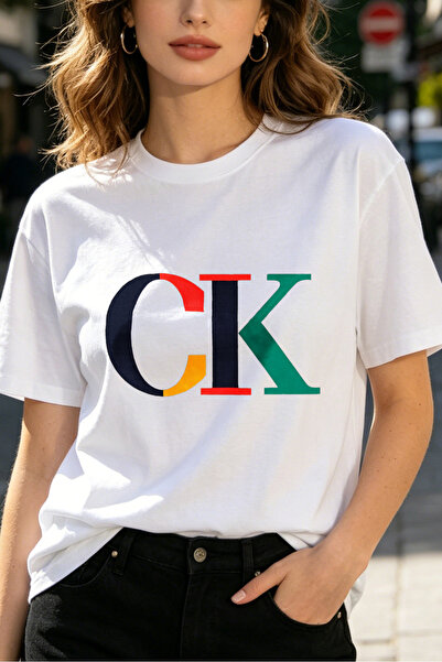 Fleck قمصان نسائية بتصميم شعار CK وألوان متباينة بأسلوب ملابس الشارع العصرية