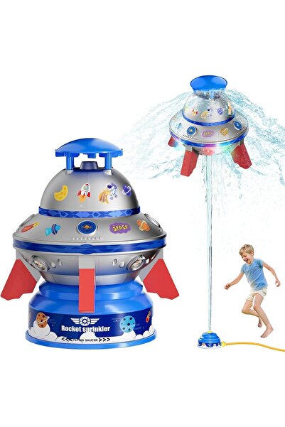 HI-FINE (bw26)Sprinkler UFO Launcher with LED Light, Outdoor Water Sprinkler ...