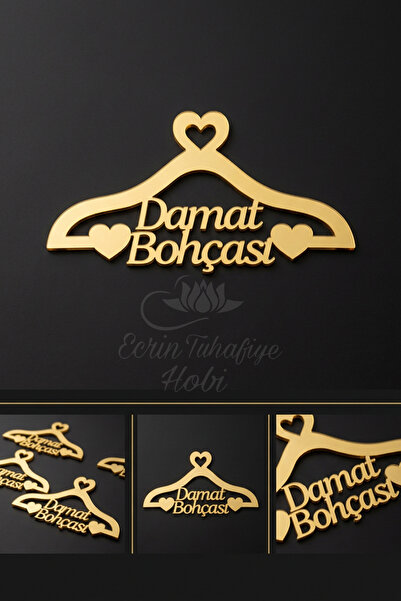 ecrin tuhafiye hobi Gold Pleksi Damat Bohçası Yazısı Bohça Süsü, Bohça Süslem...