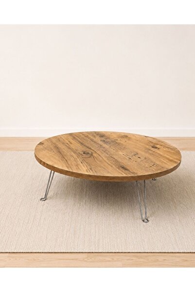 SHOOVVEL Mindy 70x70 MDF Katlanabilir Demir ayaklı Yer Sofrası - Hamur Açma T...