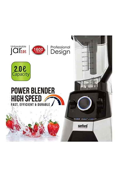 Sanford خلاط تجاري احترافي 2 لتر 1600 واط SF6846CBR BS أسود