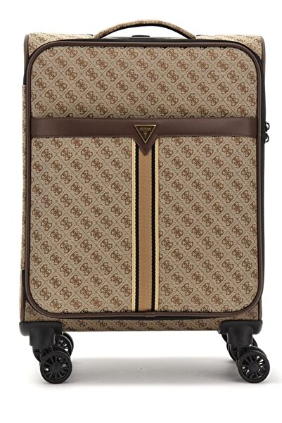 Guess Kahve - Bej Çekçekli Sert Valiz NAPOLI TRAVEL-LINEAR FLORAL STRETCH