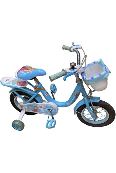 Generic Talia Bike Girls' Luminous Basket Bicycle, 16-inch, Blue, Kids' Bike