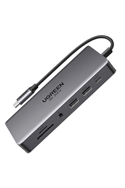 Ugreen Hub Usb-C 4X Usb 2X Hdmi Displayport Rj45 Sd Tf Aux Pd 100W For Pc 8K
