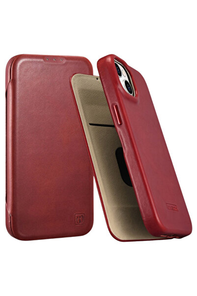 ICARER Husă tip carte Ce din piele premium cerată cu ulei pentru iPhone 14 Pl...