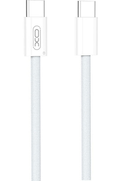 Xo Πλεγμένο Καλώδιο USB 2.0 USB-C αρσενικό σε USB-C 27W Γκρι 3μ (16.005.0388)