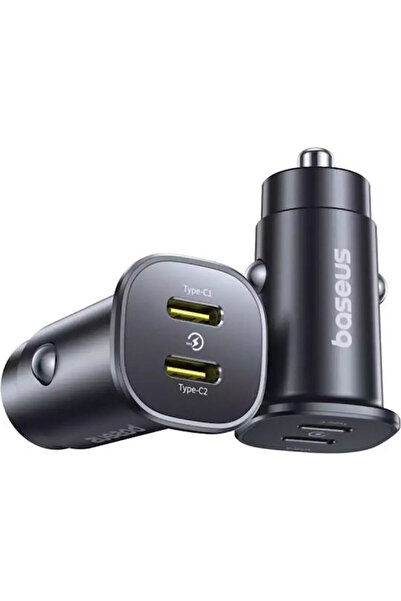 Baseus Φορτιστής Αυτοκινήτου 30W με Θύρες: 2xType-C Μαύρο Κωδικός Χρώματος: C...