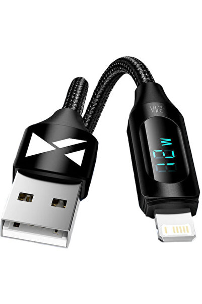 WOZINSKY Πλεγμένο Καλώδιο USB-A σε Lightning Μαύρο 1μ (WUALC1)
