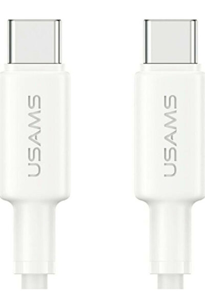 Usams Καλώδιο USB 2.0 USB-C αρσενικό - USB-C 60W Λευκό (SJ763USB01)