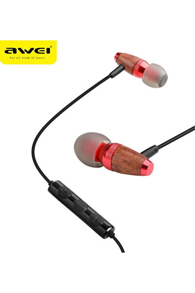 AWEI ES-60TY Ενδοωτικά ακουστικά handsfree με βύσμα 3.5mm, Κόκκινο