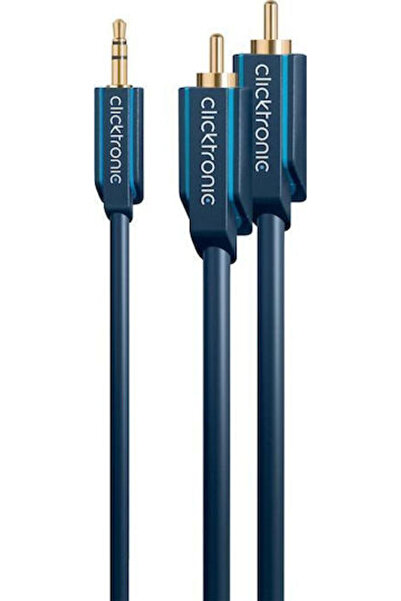 CLICKTRONIC Καλώδιο Jack 3.5mm, Αρσενικό 3.5mm σε 2x RCA Αρσενικό, Μπλε, 7.5μ