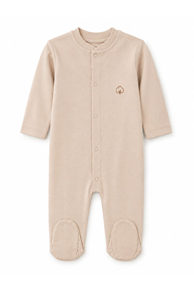 FYB Baby Sleep and Play Romper with Booties and Snap Fasteners, 100% Cotton