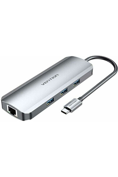 Vention Διανομέας USB 3.2 10 Θυρών με USB-C, USB-A και Σύνδεση Ethernet, Ασημ...