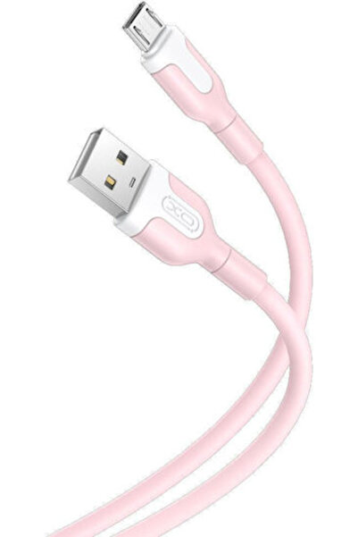Xo NB212 2.1A 1m Κανονικό Καλώδιο USB 2.0 σε micro USB Ροζ
