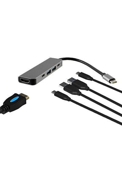 NSP N16 USB-C Σταθμός σύνδεσης με HDMI 4K PD Ethernet Γκρι