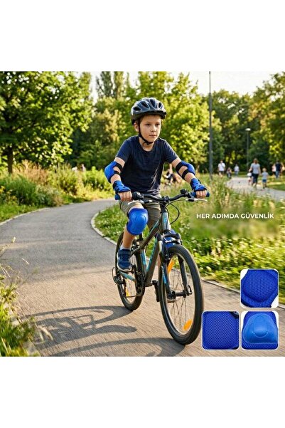 BuradaBuldun Çocuklar İçin Koruyucu Dizlik, Dirseklik ve Bileklik Seti - 3'lü...