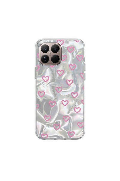Zebana Xiaomi Mi 15T Pro Uyumlu Kılıf Pink Heart Silikon Kılıf Pembe