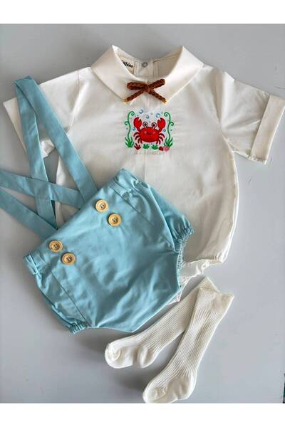 il mio bambino Handmade 100% Cotton Embroidered Sea Concept Party Baby Shirt ...