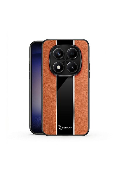 Zebana Xiaomi Redmi Note 15 Pro 5G Uyumlu Kılıf Premium Deri Kılıf Kahverengi