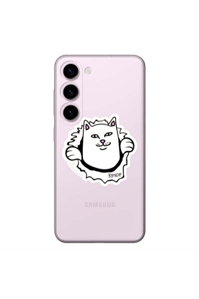 Other Samsung S23 Plus White cat Transparent Silicone TPU Θήκη