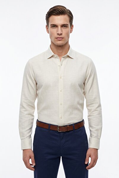 KAMER Men's Large Size Classic Single Pocket Long Sleeve Shirt 4049 Bgl-St05527