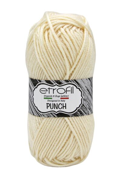 Etrofil Punch Knitting Yarn Cream 100% Micro Acrylic 25g 70m (72106)