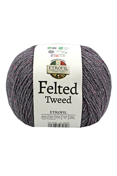 Etrofil Filcana pređa za pletenje od tvida Foggy Rock 50% organska merino vun...