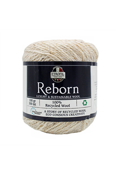 Etrofil Prepletena pređa za pletenje Reborn bež 100% reciklirana vuna 100g 30...