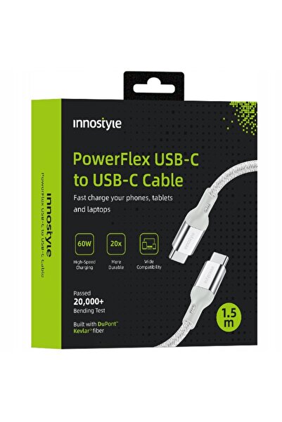 Innostyle Cablu USB-C Încărcare Rapidă Pentru iPhone Samsung 3A 60W Kevlar 2M
