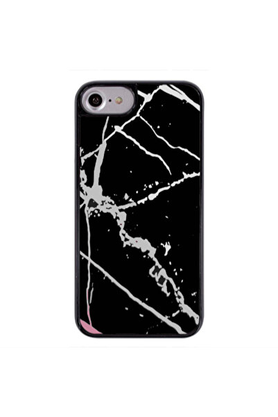 Other Apple iPhone 7 Marble Cream Cracks Black Glossy Θήκη