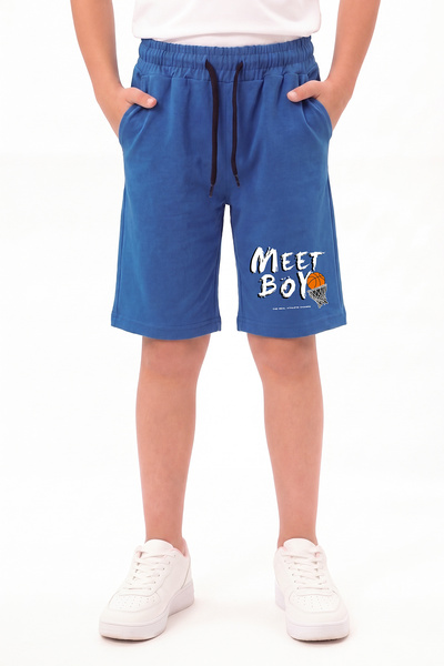 YA KO KİDS Basketball Printed Lace-Up Comfortable Fit Daily Sports Summer Boys' Shorts