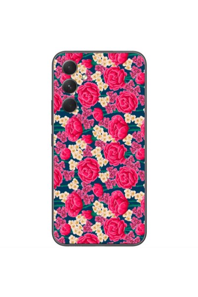 Other Samsung Galaxy A05s Red and pink Flowers Transparent Silicone TPU Θήκη