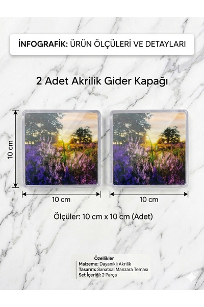 LUCES DESİGN 2’li Banyo, Mutfak,Lavabo Koku Önleyici Gider Kapağı Balkon Gide...