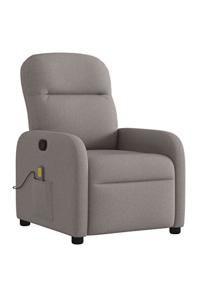 vidaxl Fotoliu de masaj rabatabil, gri taupe, material textil