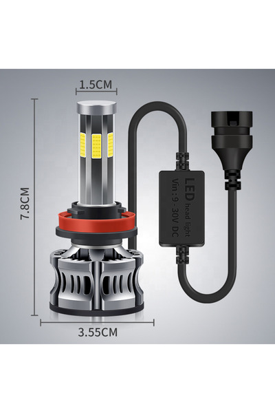 Led Far auto Canbus de 300W, fază lungă și scurtă, tub de sticlă Y28, lampă 9...