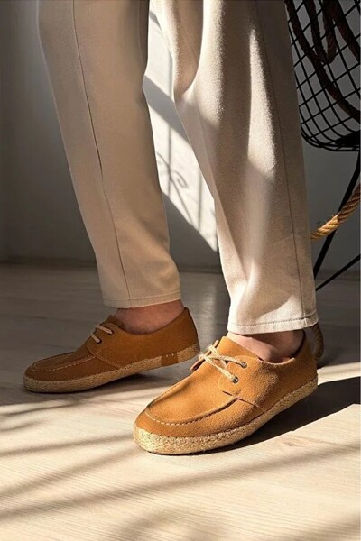 Zerenyus ZRK-T36 Premium Tan Klasične Muške Espadrile