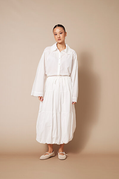 Nisan FUSTĂ BUBLĂ CU ELASTIC LA TALIE ECRU