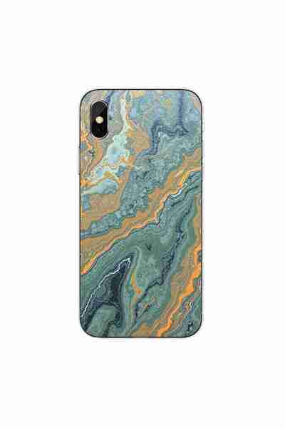 OEM Husa compatibila cu Apple iPhone X Silicon Gel Tpu Model Forest Flame Marble
