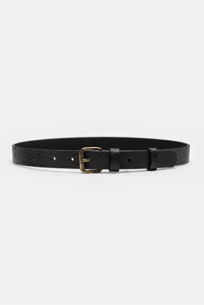 GIESTO Antique Gold Buckle Brown Textured Belt