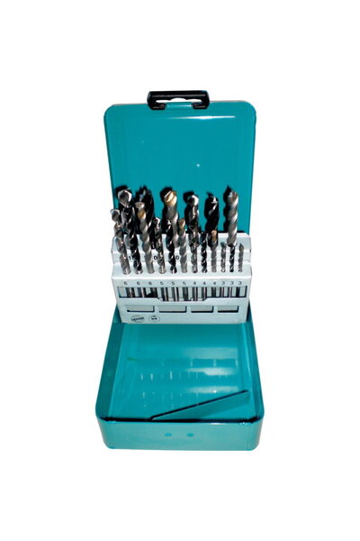 Makita D-46202 - Set burghie mixte , 3-10 mm, tija cilindrica, 18 bucati